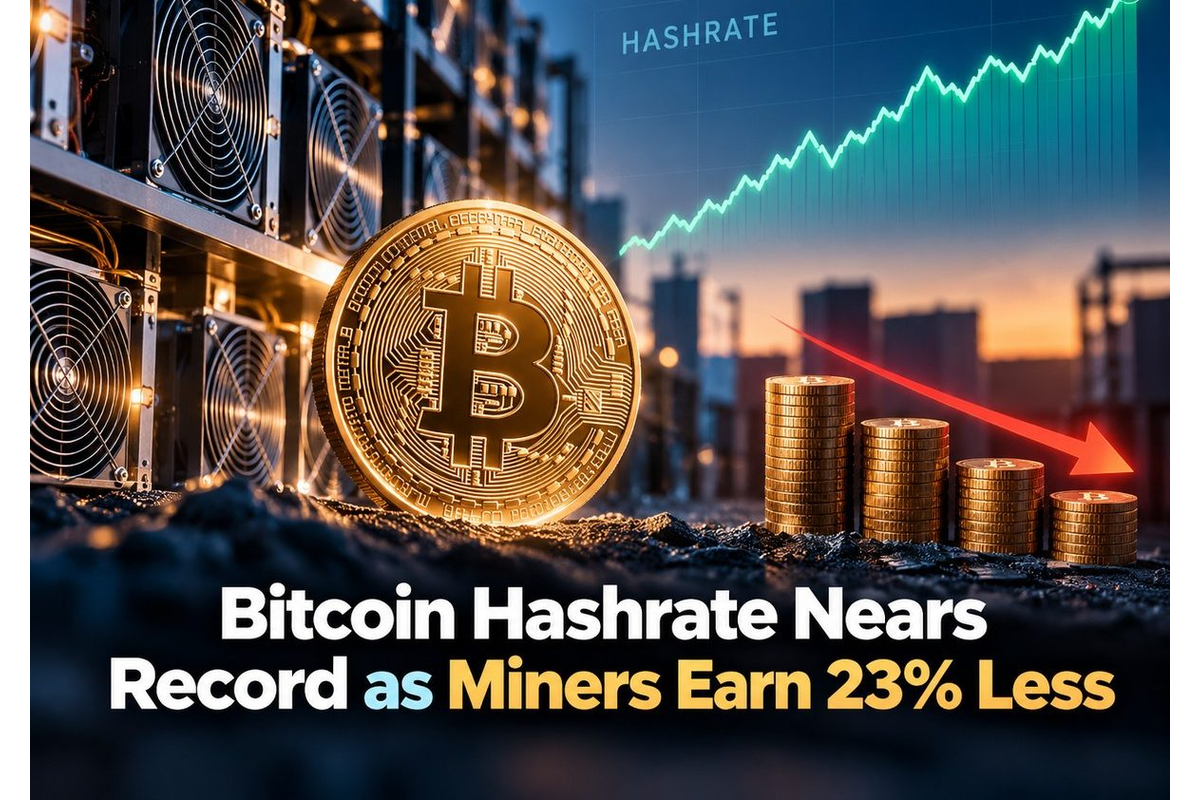 Bitcoin’s Hashrate Climbs Back Within 7% Of Its Record, But Miners Earn 23% Less Than A Year Ago
