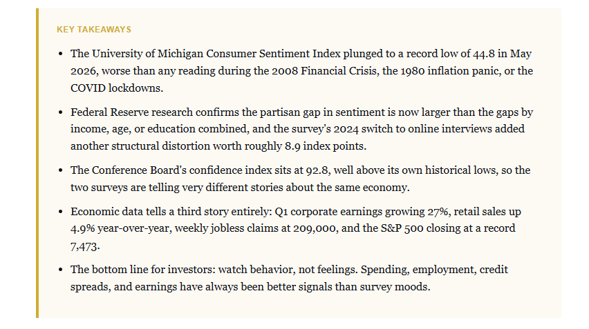 Key Takeaways for sentiment article