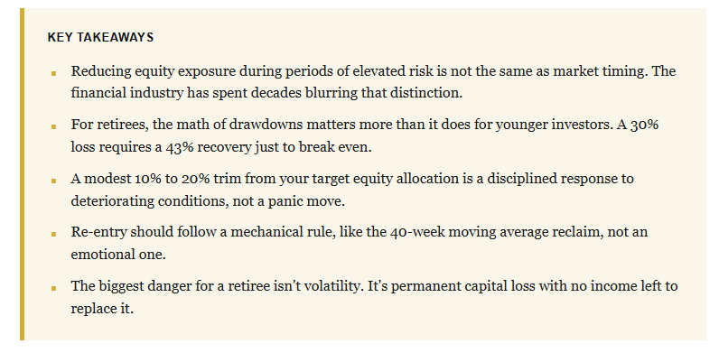 Risk Management For Retirees: When To Reduce Exposure