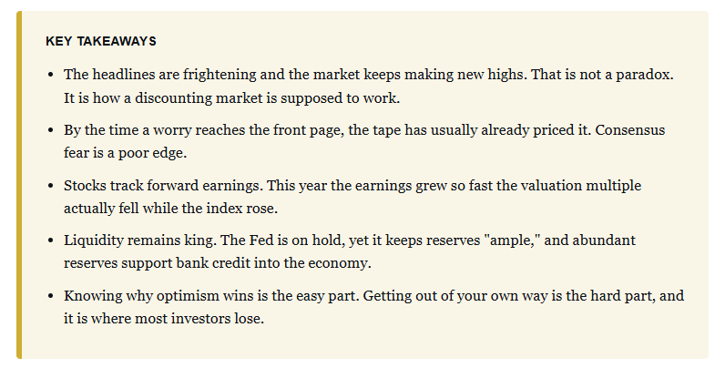 Investor optimism key takeaways