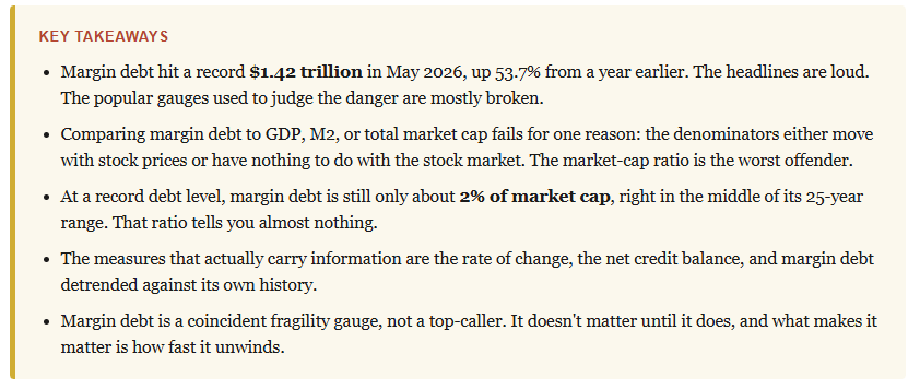 Margin debt risk Key takeaways