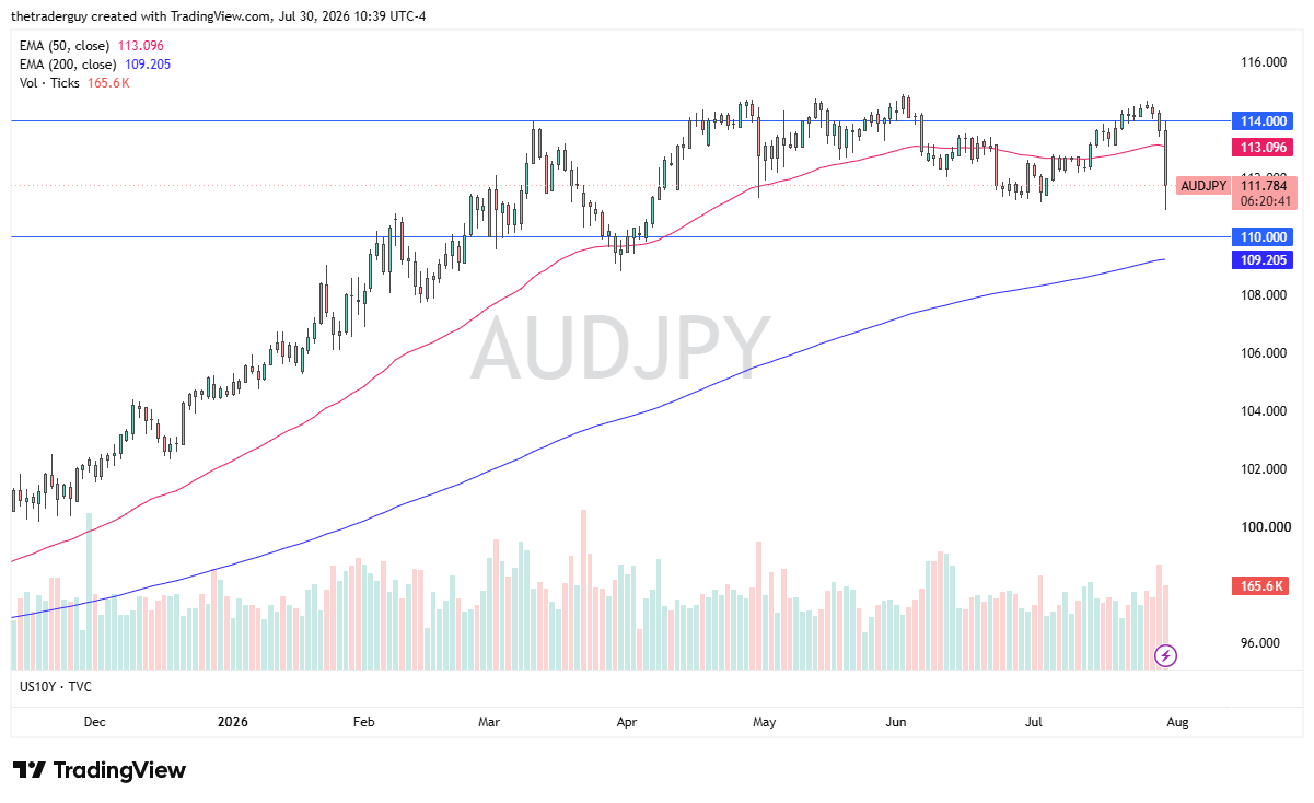 AUD/JPY daily chart