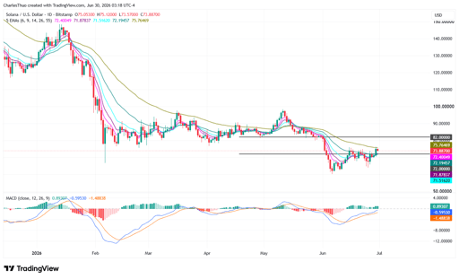 Solana Rebounds To $74 As RWA Boom And ETF Inflows Test $82 Resistance