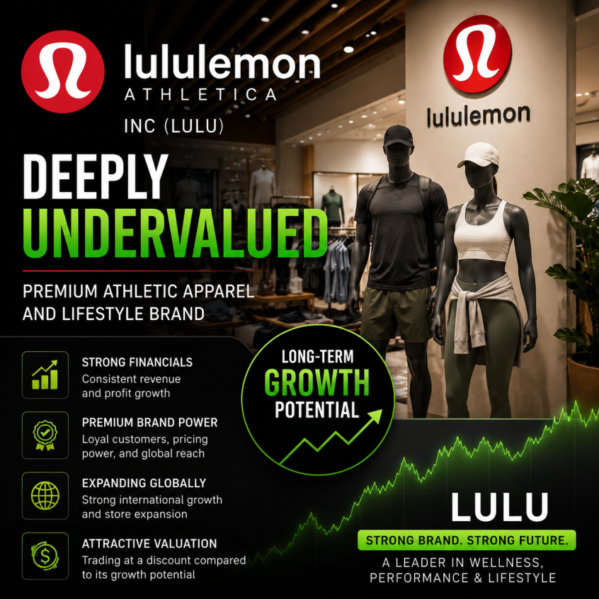 Lululemon Athletica Inc. - Deeply Undervalued Premium Athletic Apparel And Lifestyle Brand
