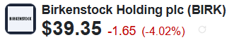 Birkenstock Holding (BIRK) Quote