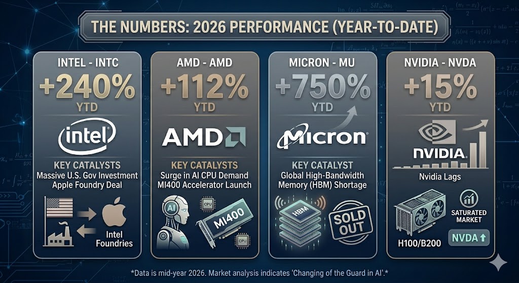 INTC, AMD, MU and NVDA performance comparison