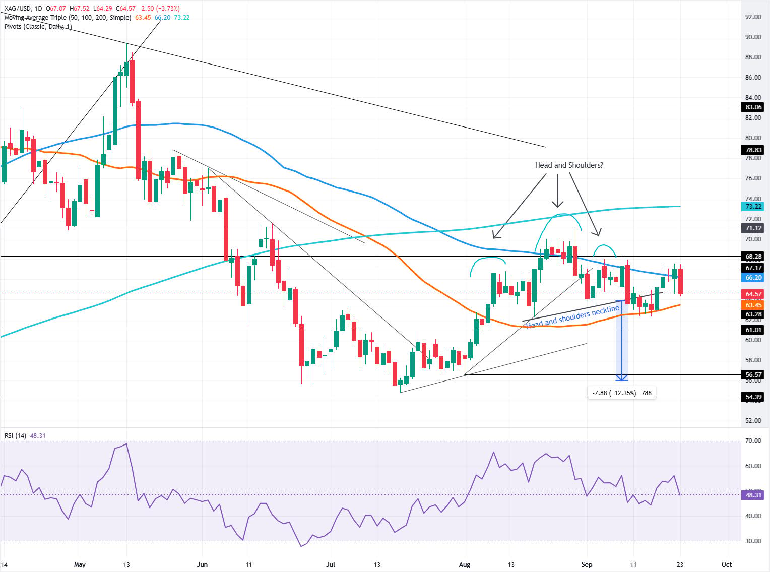Silver daily chart