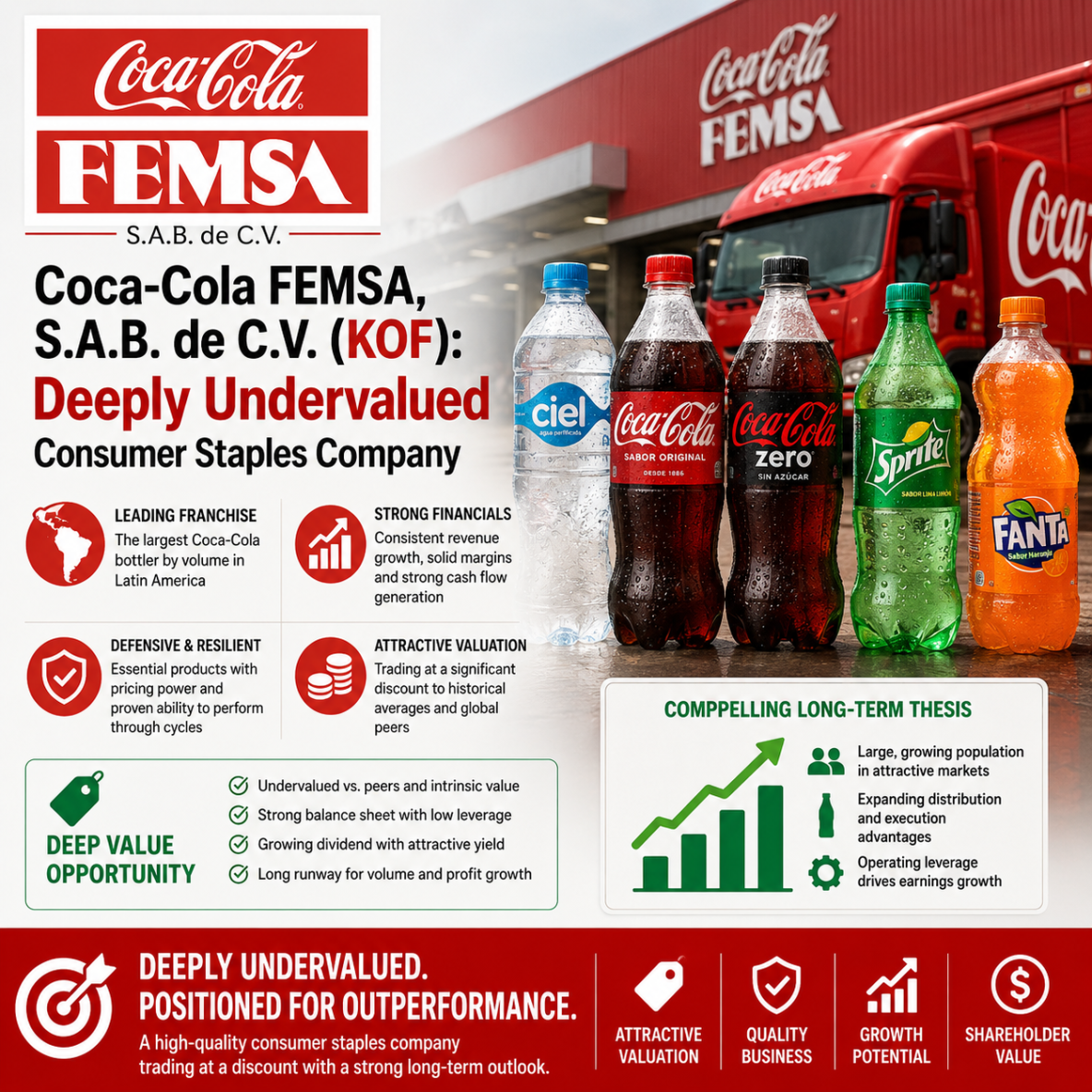 Coca-Cola FEMSA, S.A.B. De C.V.: Deeply Undervalued Consumer Staples Company
