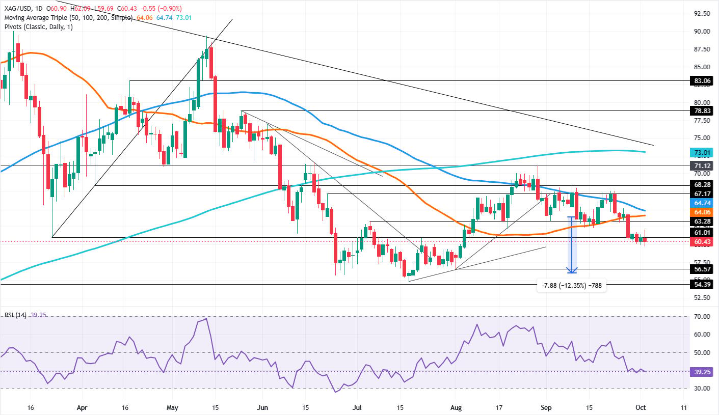 Silver daily chart