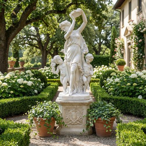 White Marble Musical Set of Four Statues H70.9 Inches Ge21438 - World of Decor