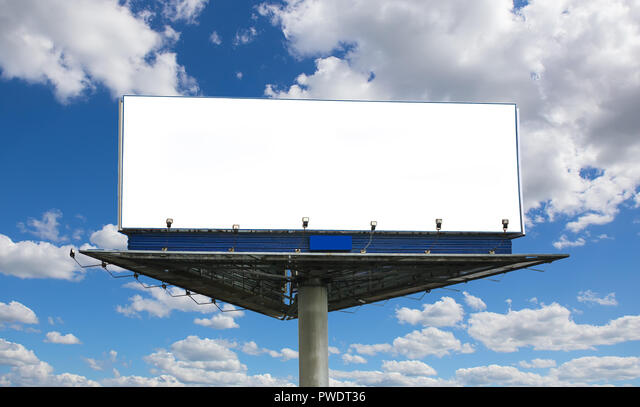 Big white billboard on the background of the sky close up Stock Photo -  Alamy