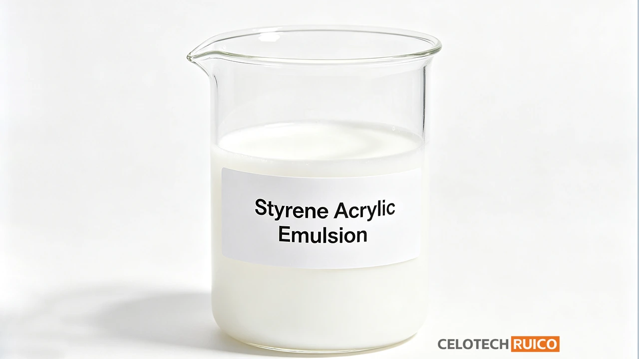 The beaker contains styrene-acrylic emulsion..webp