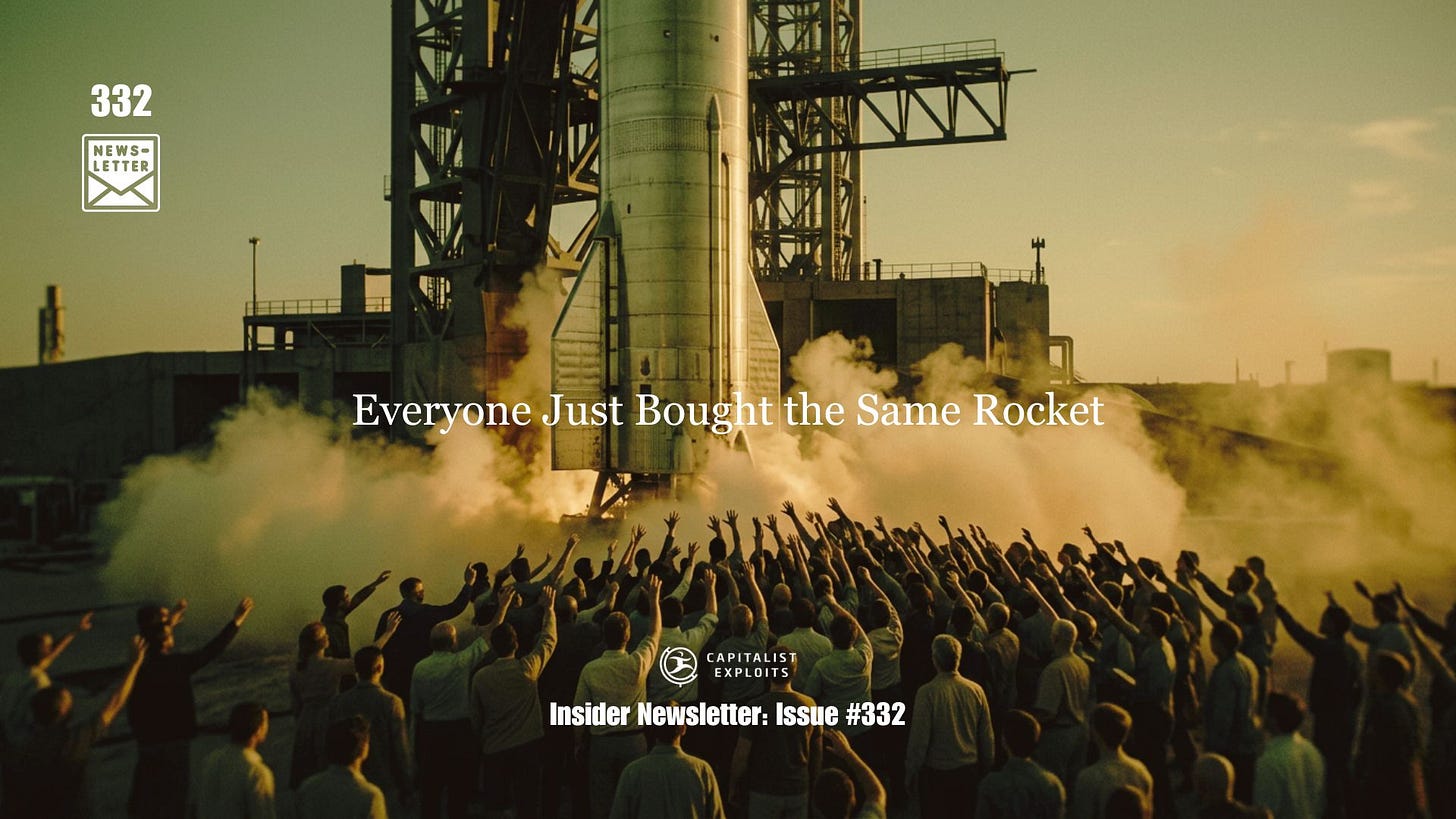 Crowd cheering rocket launch at pad Capitalist Exploits Newsletter Issue 332