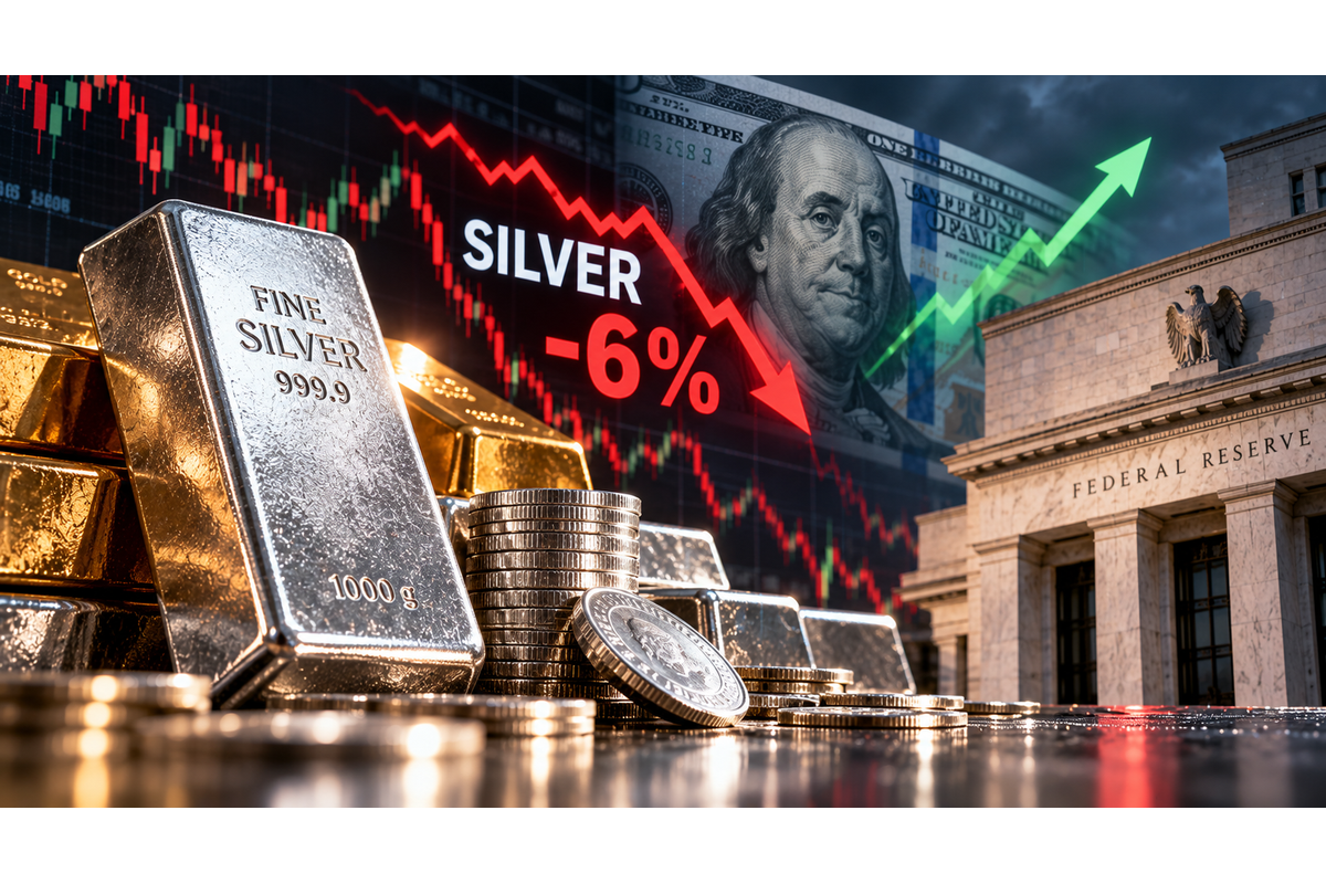 Silver Drops 6% To $55.51 While Gold Holds Up: Back To The $50s?