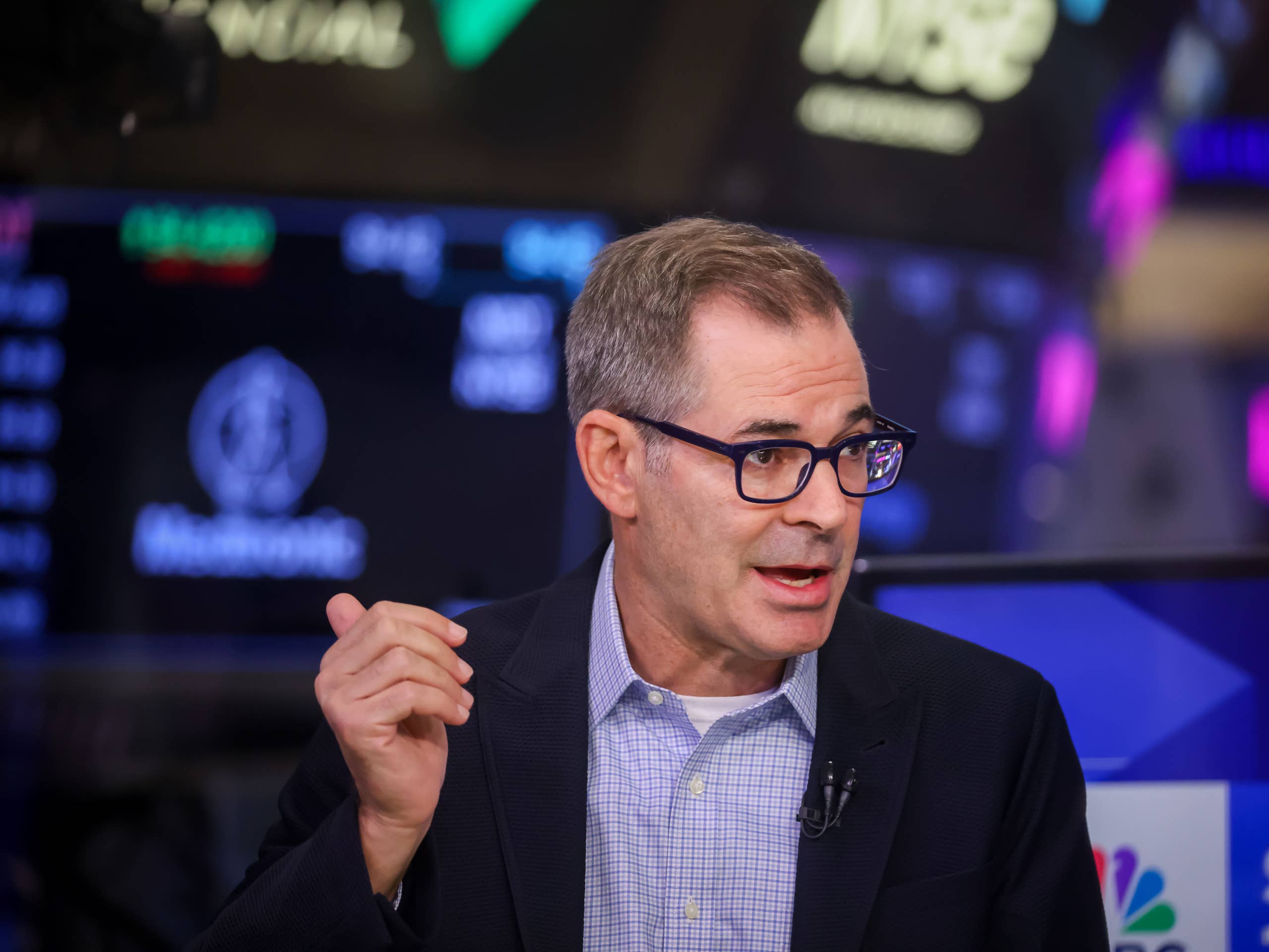 CoreWeave CEO Michael Intrator on the floor of the New York Stock Exchange in September 2025