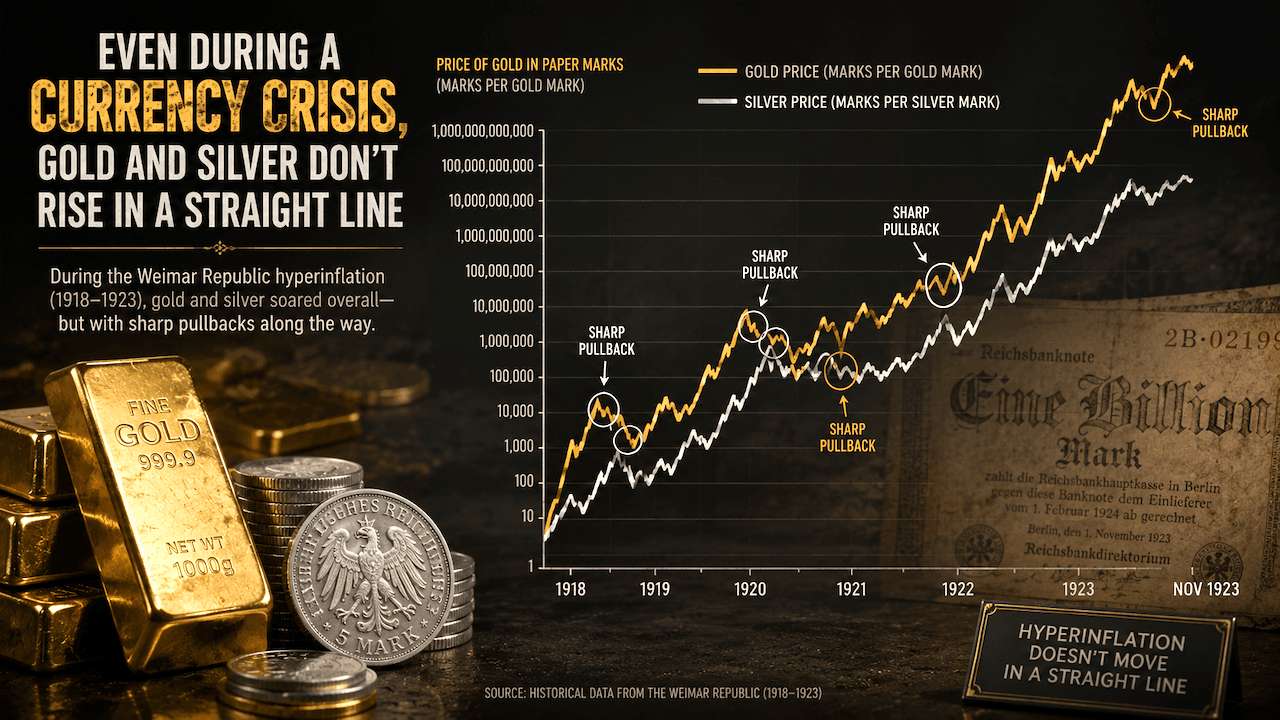 Even During A Currency Crisis, Gold And Silver Don't Rise In A Straight Line