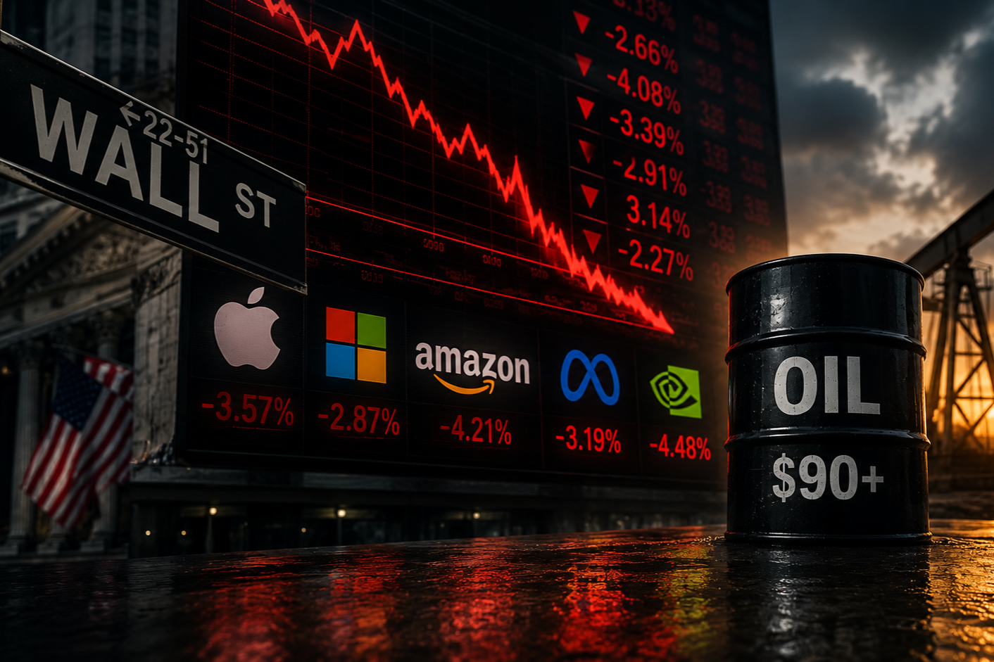 Big Tech, Surging Oil Prices Fuel Wall Street Selloff