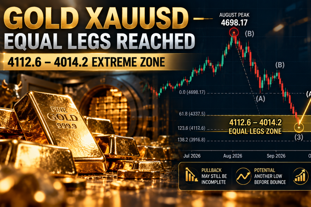 Gold XAUUSD Elliott Wave: Price Reaches Equal Legs
