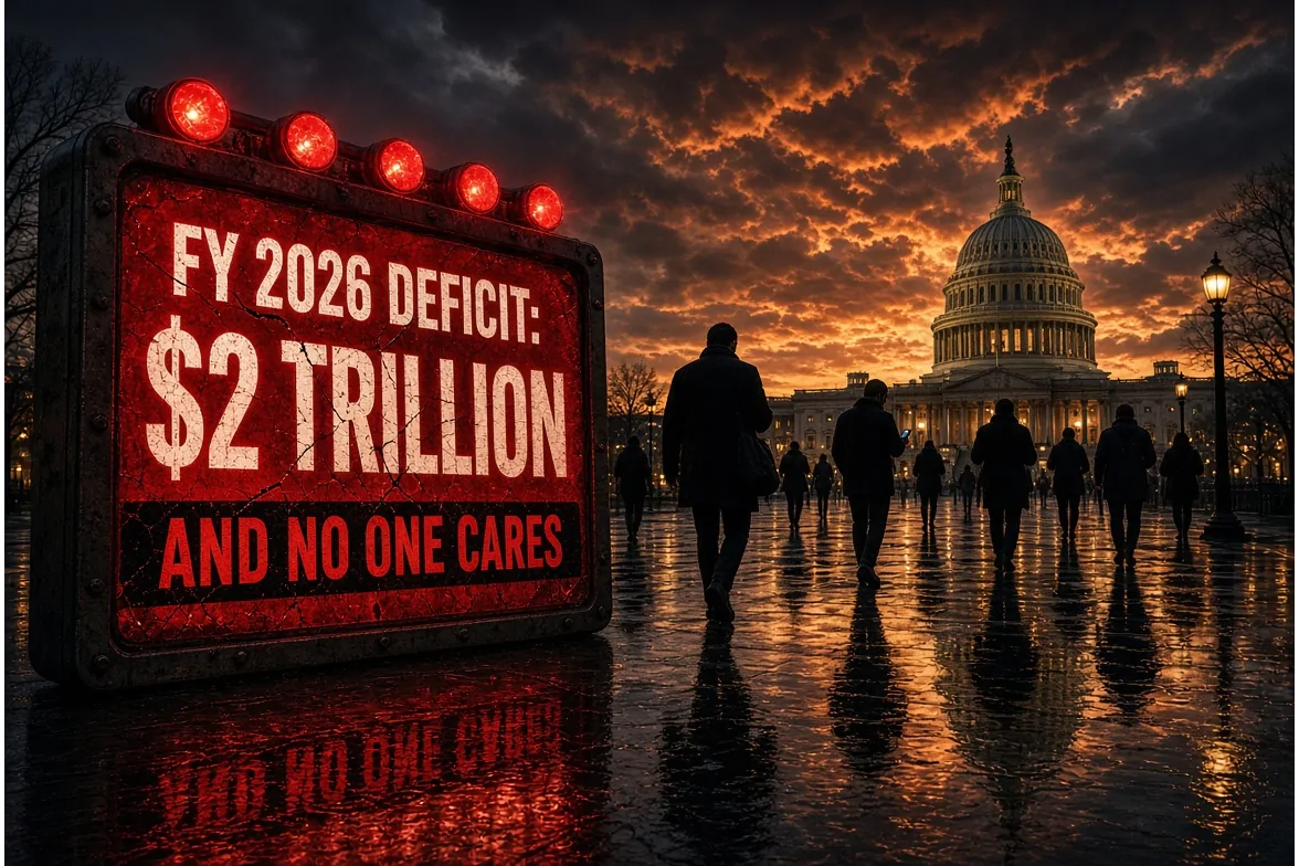 US Budget Deficit Hits $2 Trillion In FY 2026: Why No One Cares
