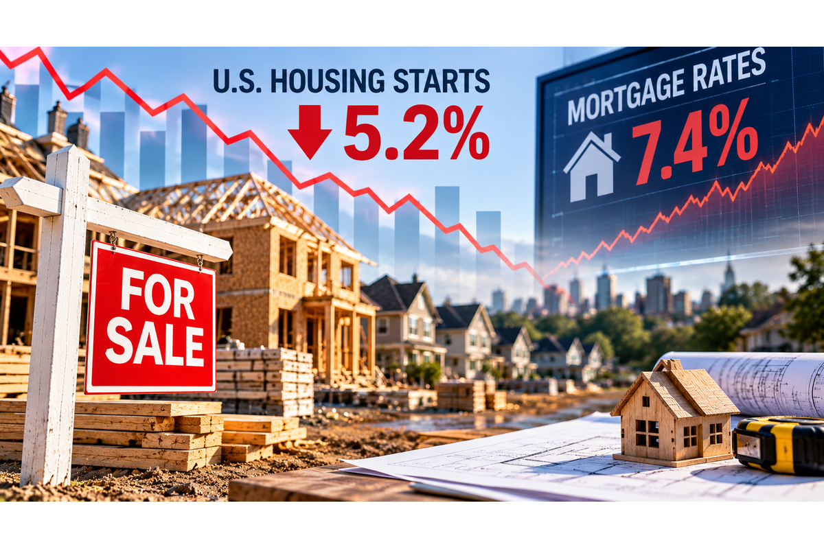 US Housing Starts Fall 5.2% As Permits Slip: Is Housing Stalling?