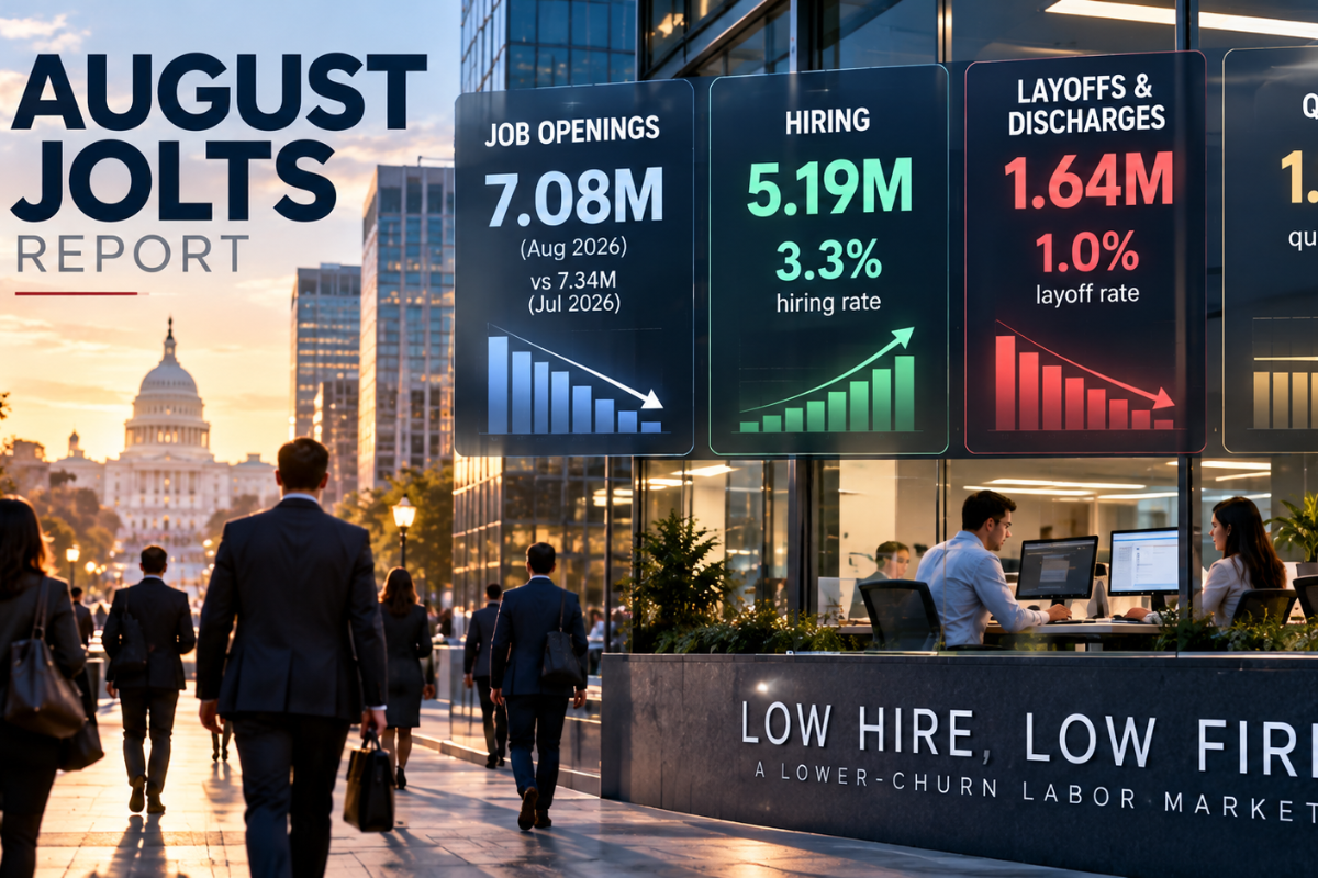 August JOLTS Report Shows A Labor Market Stabilized In A Sideways Low Hire, Low Fire Trend