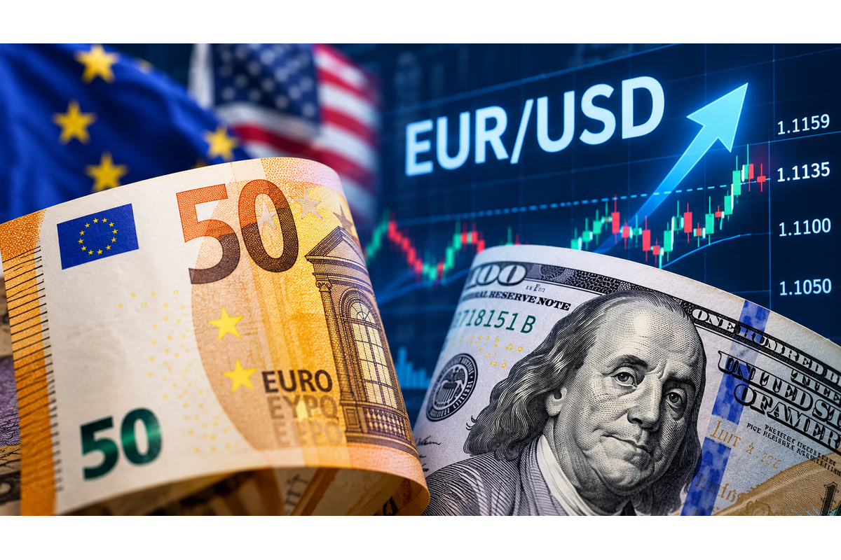 EUR/USD Bounces Off Session Lows To Trade At About 1.1135