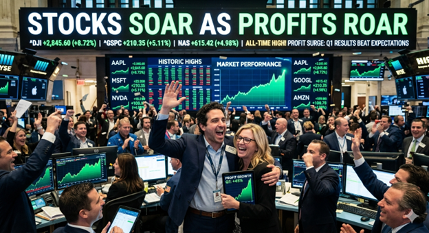 Stocks Soar As Profits Roar