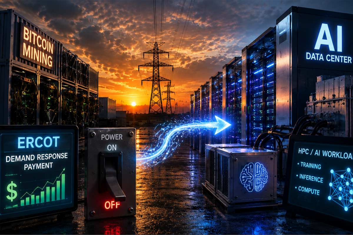 What ERCOT Pays Bitcoin Miners To Switch Off, And What AI Conversion Destroys