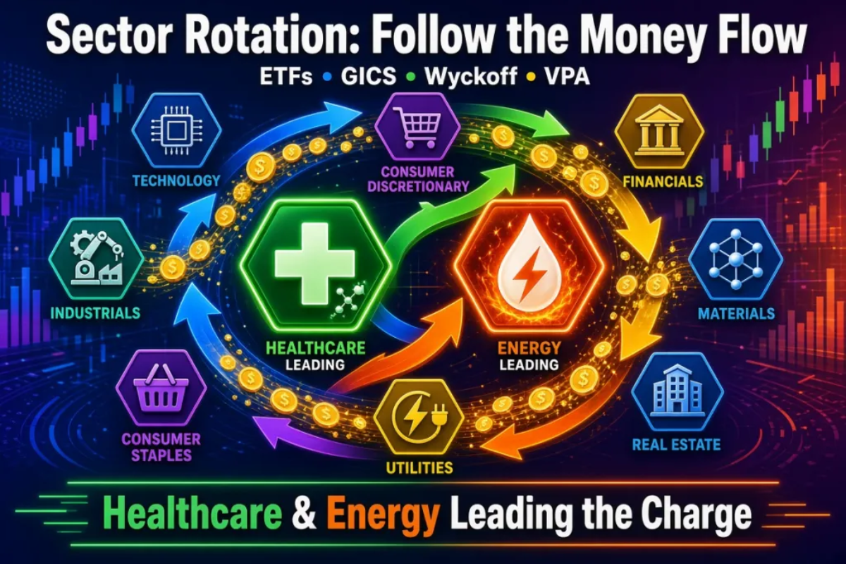 Tracking Money Flow Through Sector ETFs: Rotation, GICS, Wyckoff & VPA In Action