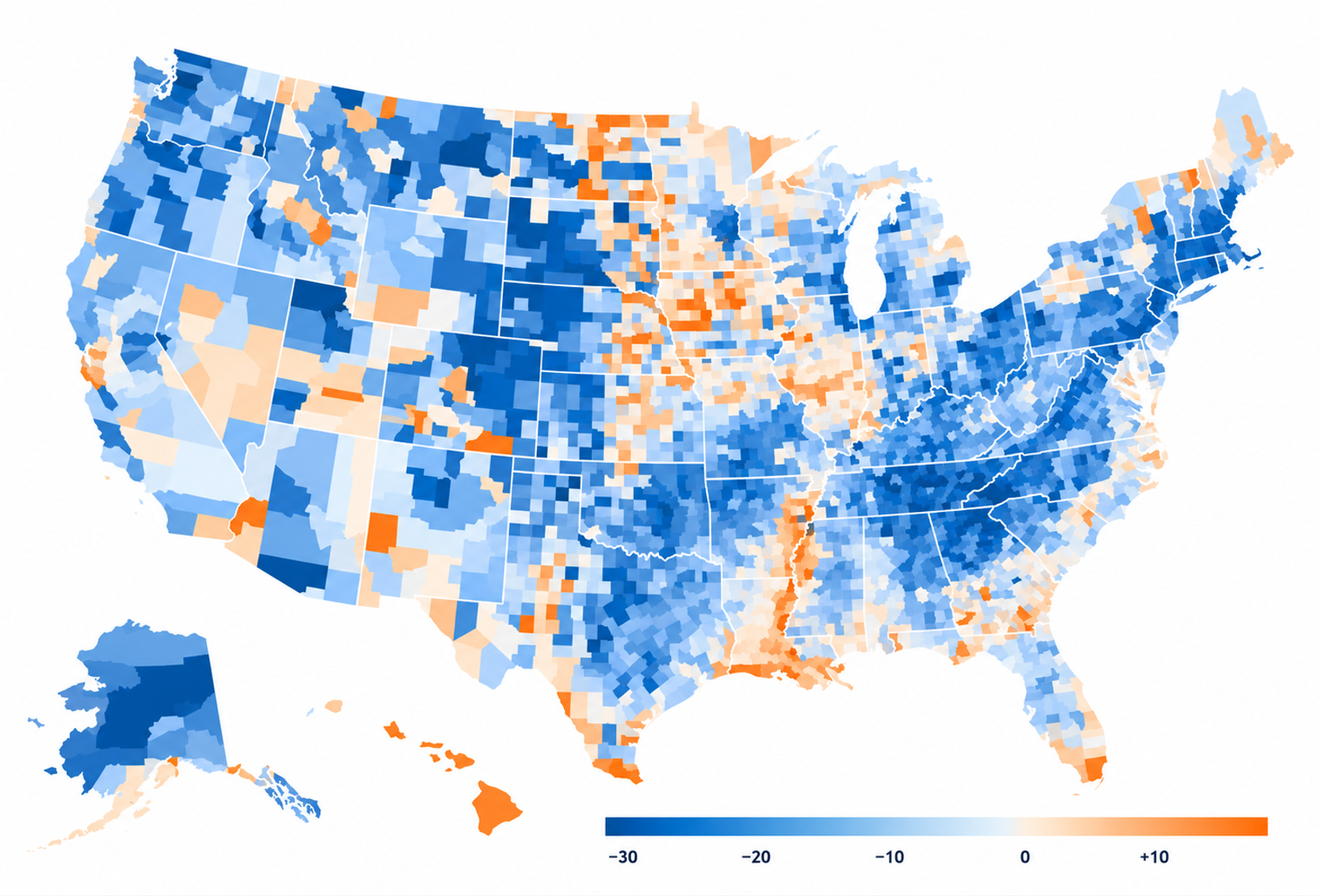Map of U.S. support of data centers