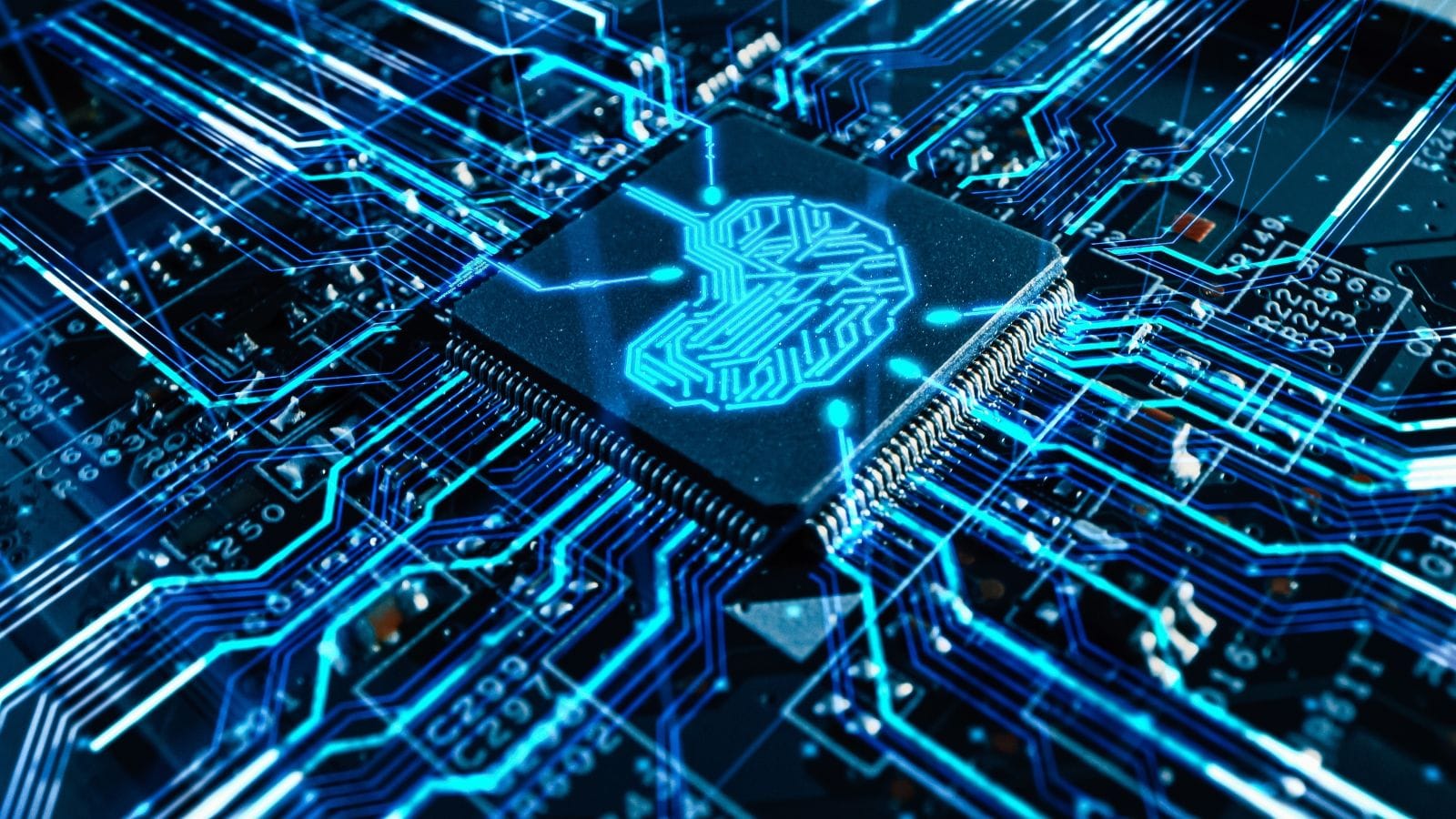 A concept image with a brain on top of a blue circuit board_ Image by Gorodenkoff via Shutterstock_