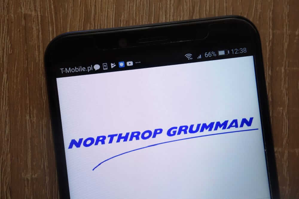 Northrop Grumman Corp_ logo on phone-by Piotr Swat via Shutterstock